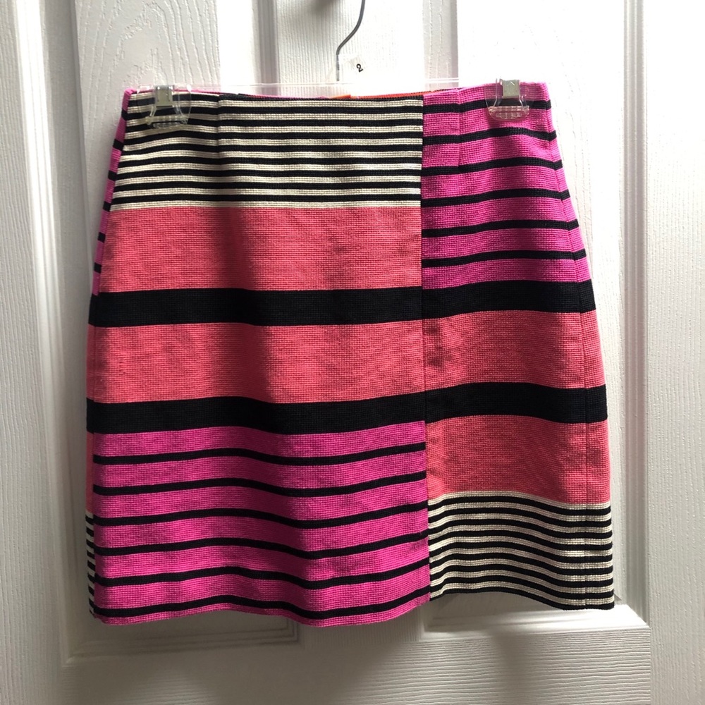 Coral and pink lined skirt